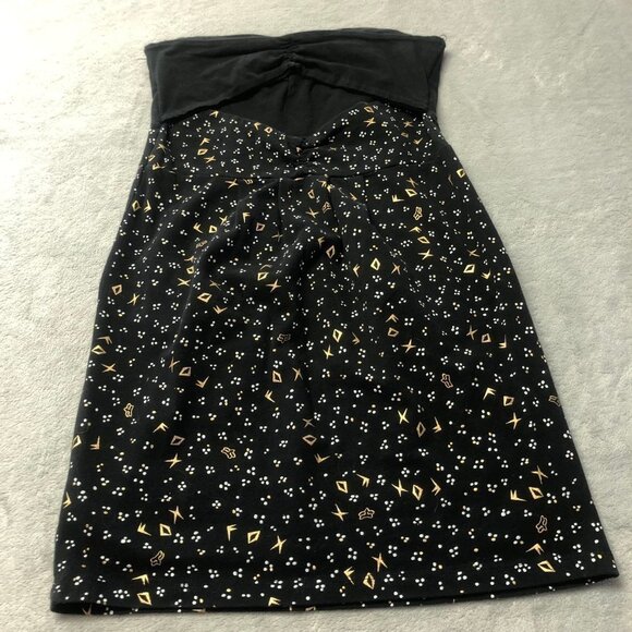 Fox Racing Black & Gold Strapless Mini Dress Size Small - Picture 4 of 12